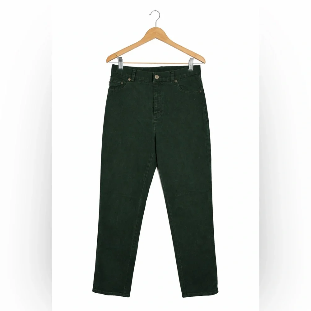 Lauren Ralph Lauren High Rise Jeans Size 6 Dark Green Vintage Straight Leg Denim